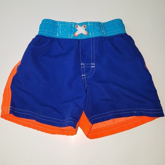 iXTREME Swim Shirt Shorts Baby 18 Months Trunks Rashguard Shark Blue Orange - Picture 4 of 8